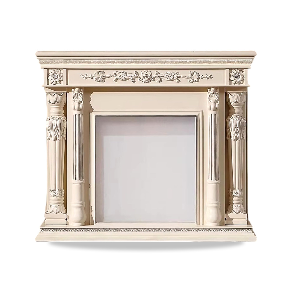 صورة منتج رف الموقد المحيطي Traditional Decorative Fireplace Surround with Solid Oak Frame Classic Ornate(أبيض) QUTES829AGFD - كود الصنف reemco-2027-1770164 - ماركة يباع من خلال reemco - توريد وتصوير حصري لشركة ريمكو القابضة السعودية