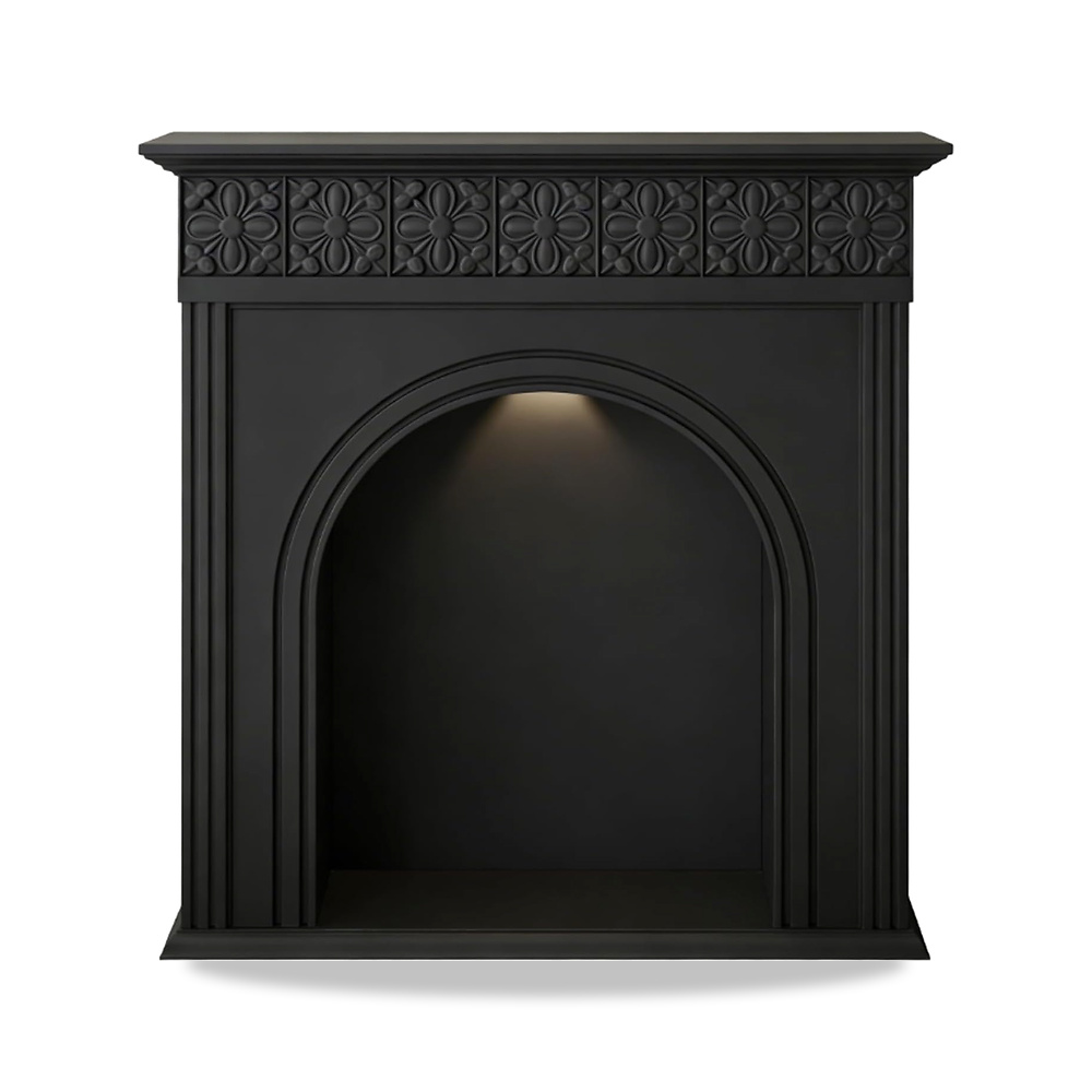 صورة منتج رف الموقد الكهربائي Modern Arched Fireplace Mantel with LED Lighting Decorative Surround(أسود,واسطة) - كود الصنف reemco-2027-1770774 - ماركة يباع من خلال reemco - توريد وتصوير حصري لشركة ريمكو القابضة السعودية