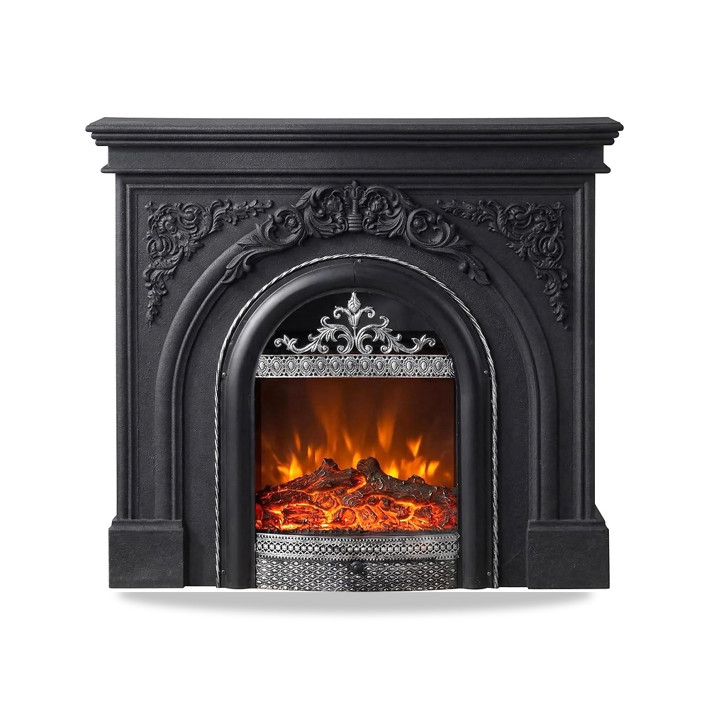 صورة منتج رف الموقد الكهربائي French Vintage Decorative Electric Fireplace Mantel with Non-Heating Insert(أسود) - كود الصنف reemco-2027-1770857 - ماركة يباع من خلال reemco - توريد وتصوير حصري لشركة ريمكو القابضة السعودية