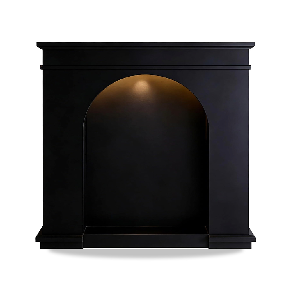 صورة منتج الموقد المحيطي Decorative Arched Fireplace Mantel Freestanding Surround with Lighting(أسود,واسطة) - كود الصنف reemco-2027-1770921 - ماركة يباع من خلال reemco - توريد وتصوير حصري لشركة ريمكو القابضة السعودية