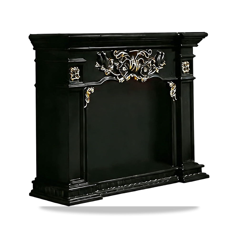 صورة منتج الموقد المحيطي Carved Floral Fireplace Mantel with Solid Wood Base Decorative Surround(أسود,واسطة) - كود الصنف reemco-2027-1770932 - ماركة يباع من خلال reemco - توريد وتصوير حصري لشركة ريمكو القابضة السعودية