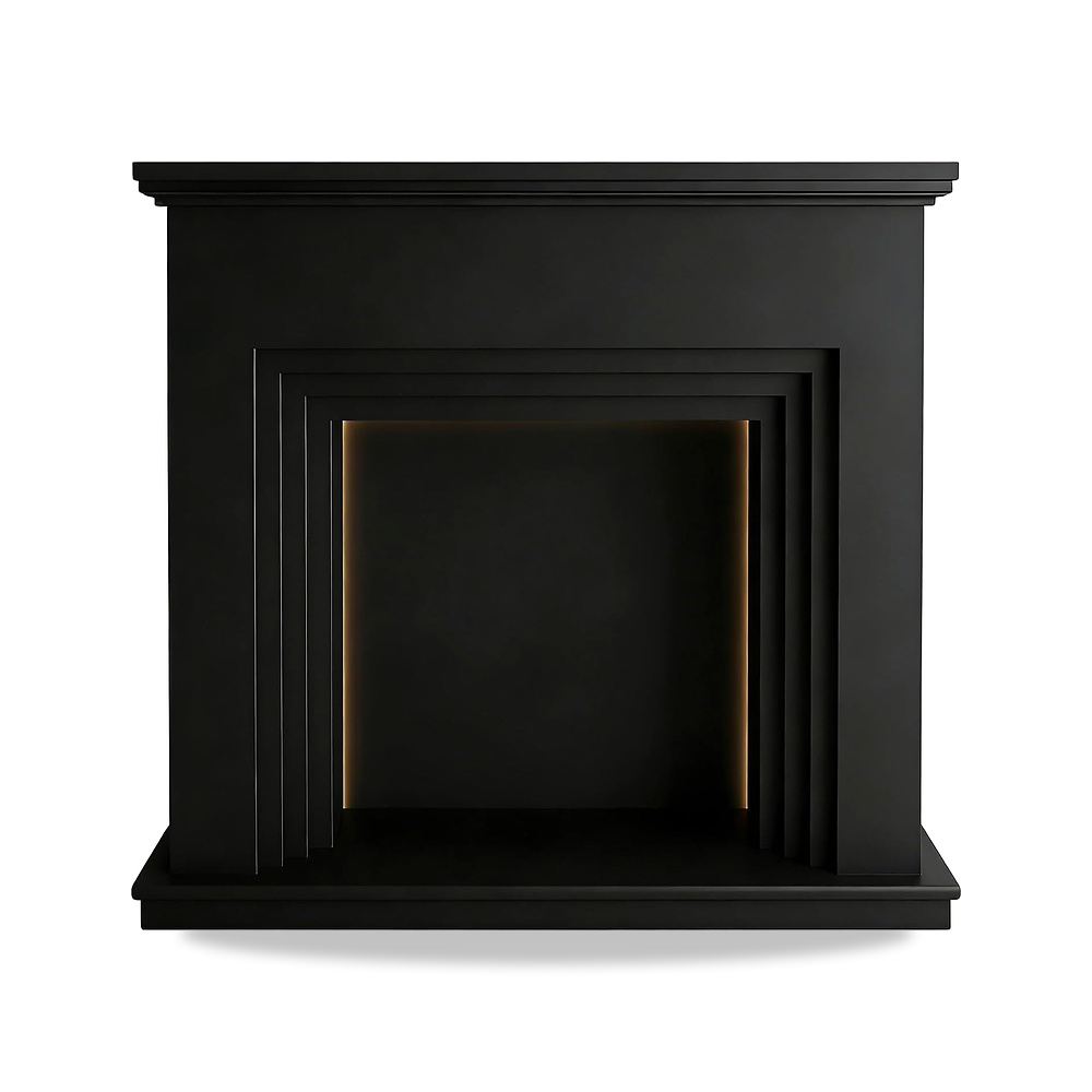 صورة منتج الموقد المحيطي Classic Fireplace Mantel with LED Light Strip Decorative Surround(أسود) - كود الصنف reemco-2027-1770952 - ماركة يباع من خلال reemco - توريد وتصوير حصري لشركة ريمكو القابضة السعودية