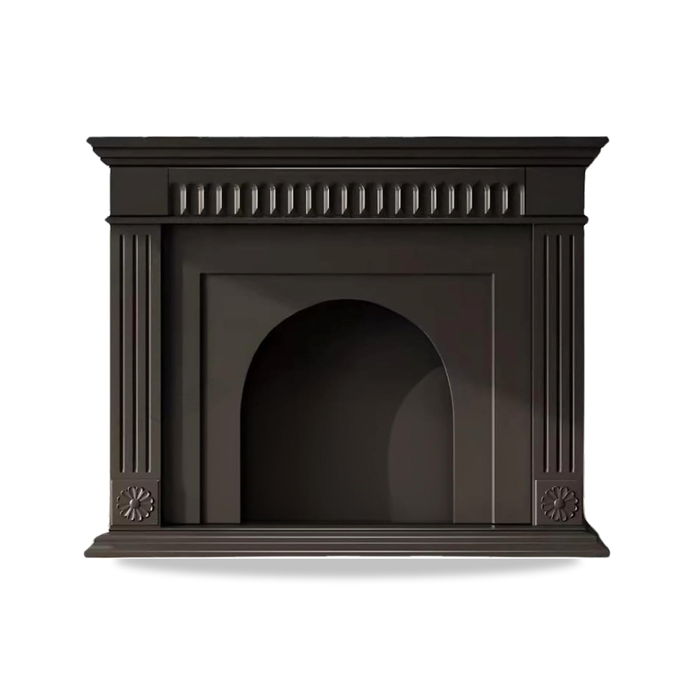 صورة منتج الموقد المحيطي Arched Solid Wood Fireplace Mantel Decorative Surround with Dentil Molding(أسود) - كود الصنف reemco-2027-1770979 - ماركة يباع من خلال reemco - توريد وتصوير حصري لشركة ريمكو القابضة السعودية