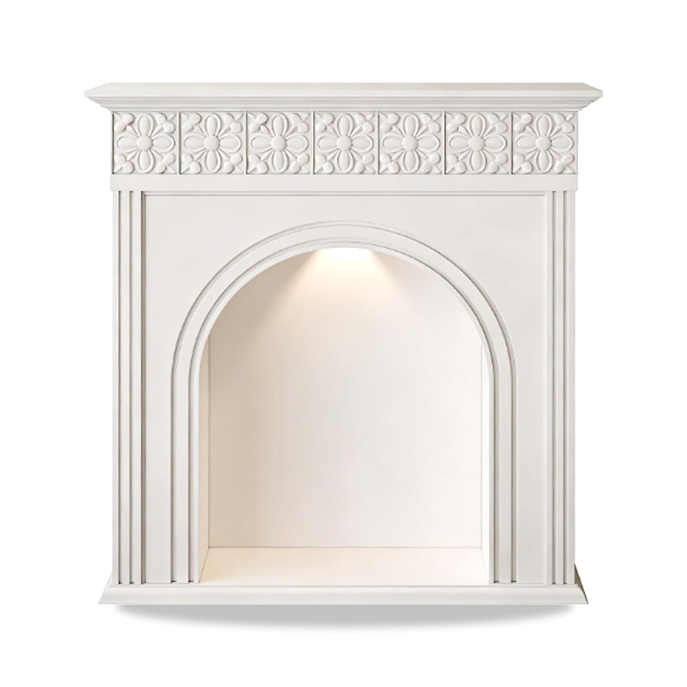 صورة منتج الموقد المحيطي Modern Arched Fireplace Mantel with LED Lighting Decorative Surround(أبيض,كبير) - كود الصنف reemco-2027-1770985 - ماركة يباع من خلال reemco - توريد وتصوير حصري لشركة ريمكو القابضة السعودية