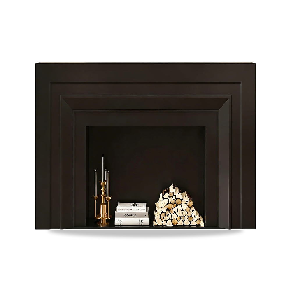 صورة منتج الموقد المحيطي Modern Classic Solid Rubber Wood Fireplace Mantel Surround Cream White & Black Finish(أسود,واسطة) - كود الصنف reemco-2027-1771003 - ماركة يباع من خلال reemco - توريد وتصوير حصري لشركة ريمكو القابضة السعودية