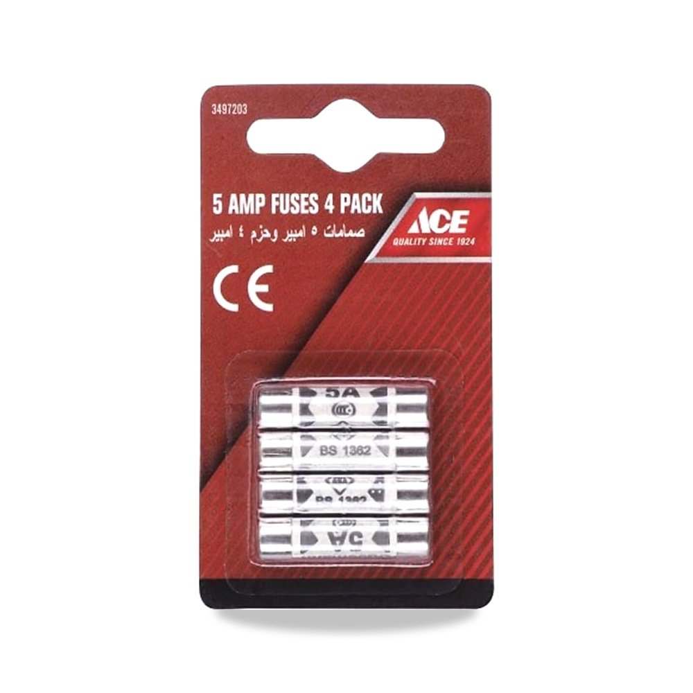 صورة منتج ACE طقم صمامات 5 امبير من 4 قطع، فضي واسود FUSE5-ASS - كود الصنف reemco-2027-1771498 - ماركة يباع من خلال reemco - توريد وتصوير حصري لشركة ريمكو القابضة السعودية