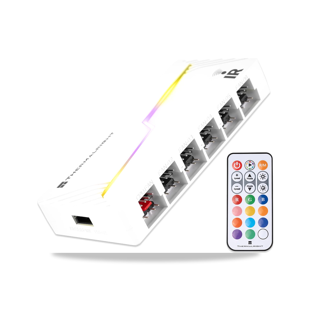 صورة منتج ثيرمال رايت موزع 12 مروحة يدعم ARGB وPWM، إدارة سهلة للكيبلات موديل ARGB وموزع مروحة X12 IR أبيض - كود الصنف reemco-2027-1775238 - ماركة يباع من خلال reemco - توريد وتصوير حصري لشركة ريمكو القابضة السعودية