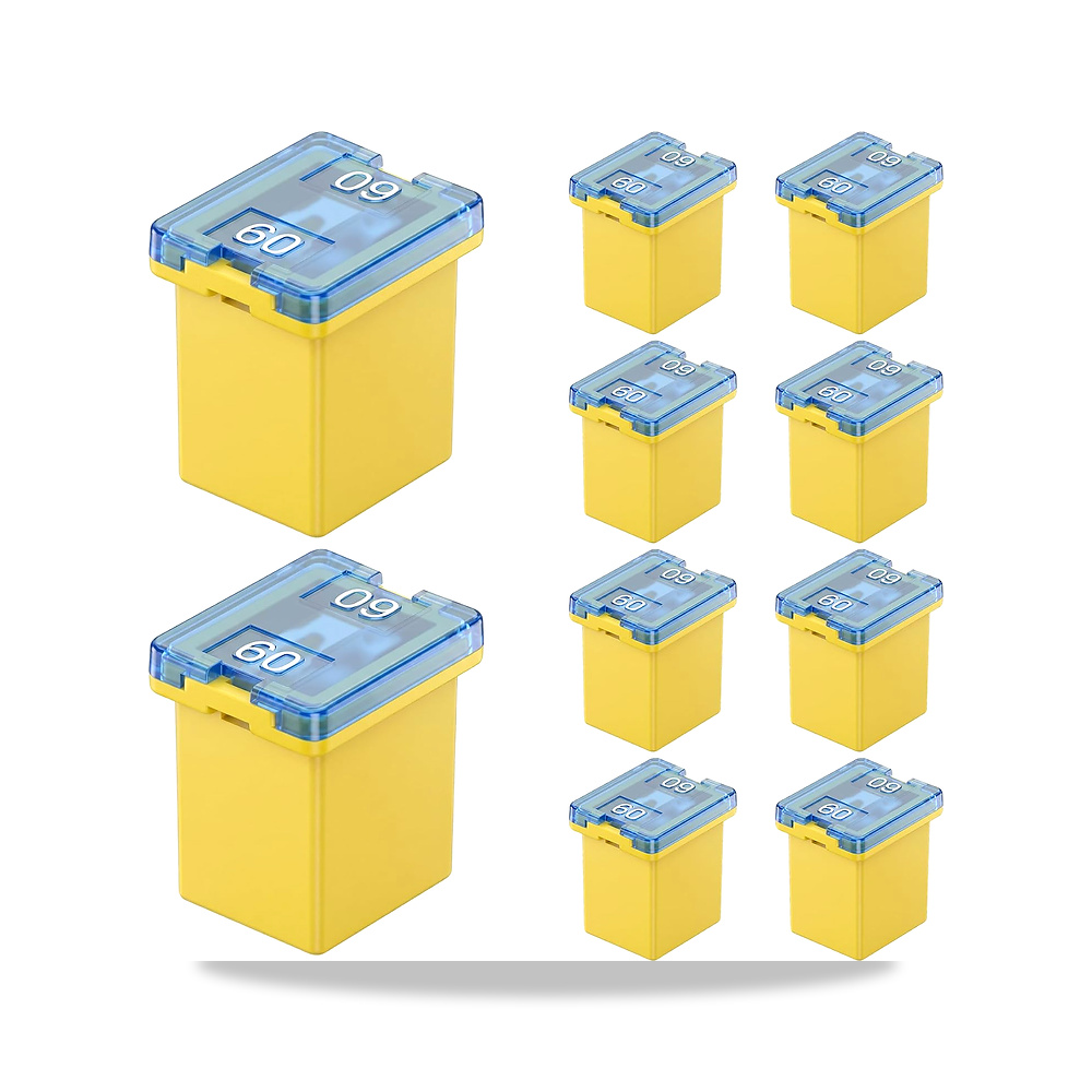 صورة منتج عبوة من 10 صمامات صغيرة 60 امبير متوافقة مع فيوز JCASE من ويش Weasch – 32 فولت – 7,3 x 1,6 x 6,3 سم - كود الصنف reemco-2027-1775531 - ماركة يباع من خلال reemco - توريد وتصوير حصري لشركة ريمكو القابضة السعودية