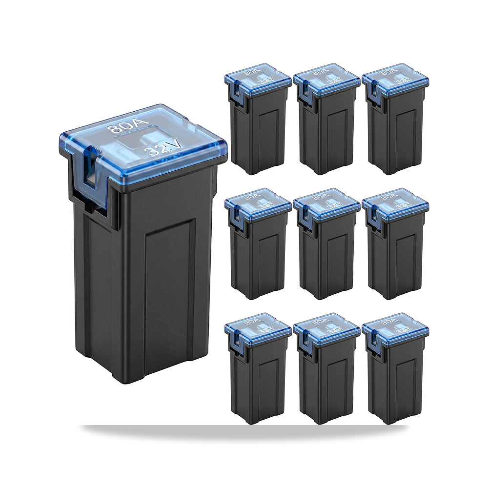 صورة منتج فيوز قياسي طويل 80 امبير متوافق مع JCASE من ويش، عبوة من 10 قطع Weasch – 32 فولت – 7,3 x 1,6 x 6,3 سم - كود الصنف reemco-2027-1775575 - ماركة يباع من خلال reemco - توريد وتصوير حصري لشركة ريمكو القابضة السعودية