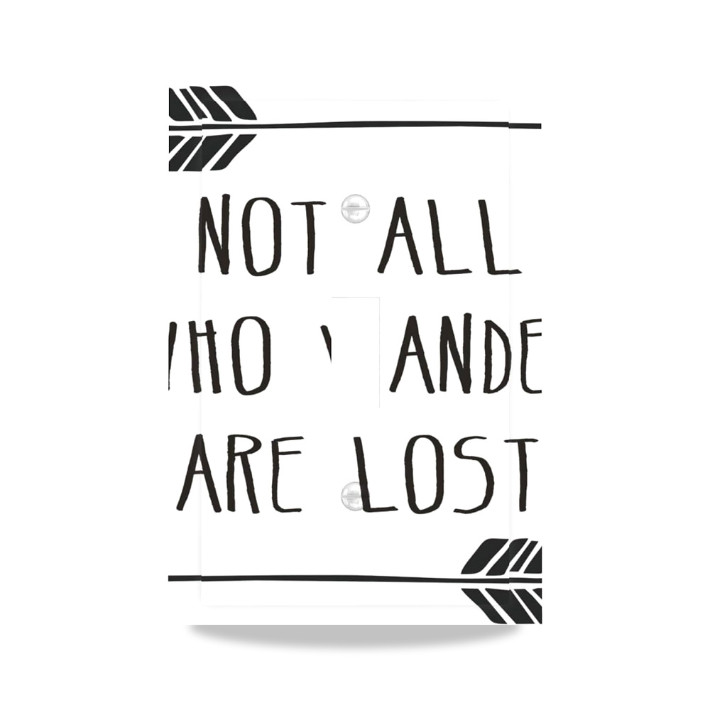 صورة منتج لوحة مفاتيح مزخرفة بتصميم عبارة Not All Who Wander Are Lost مقاس 3 انش × 5 انش لمقابس الحائط الكهربائية ليمباك - كود الصنف reemco-2027-1778719 - ماركة يباع من خلال reemco - توريد وتصوير حصري لشركة ريمكو القابضة السعودية