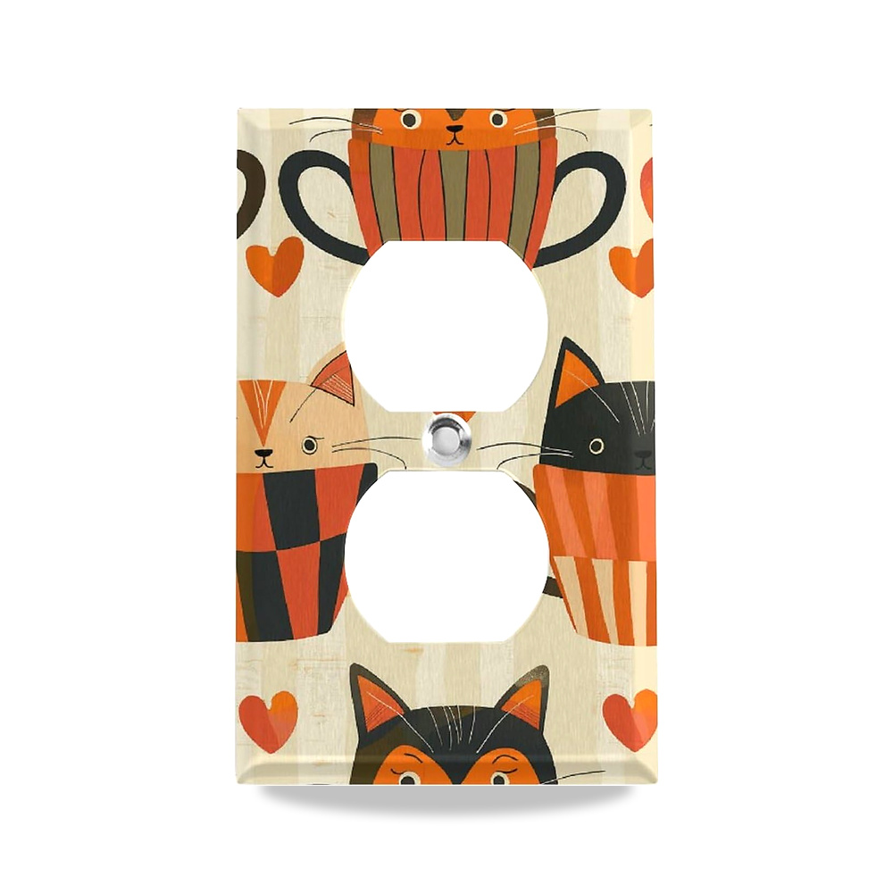 صورة منتج اغطية لوحة حائط مزدوجة من الستانلس ستيل بتصميم مطبوع عليها “There A Cat in The Cup” لغرفة النوم والمطبخ - كود الصنف reemco-2027-1778973 - ماركة يباع من خلال reemco - توريد وتصوير حصري لشركة ريمكو القابضة السعودية