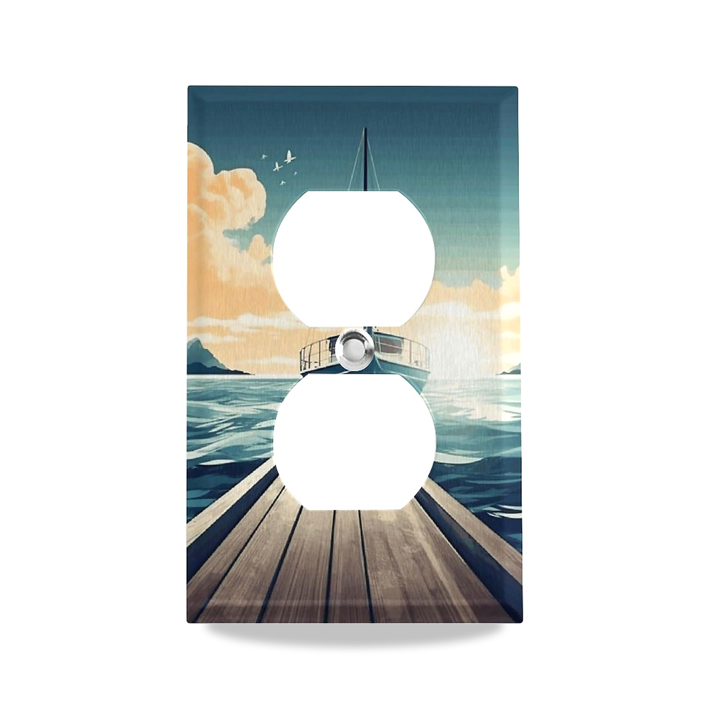 صورة منتج لوحة حائط للمنافذ الكهربائية، اغطية منافذ مزدوجة، غطاء مفتاح اضاءة بنمط المناظر البحرية، الحائط المزخرفة - كود الصنف reemco-2027-1779306 - ماركة يباع من خلال reemco - توريد وتصوير حصري لشركة ريمكو القابضة السعودية