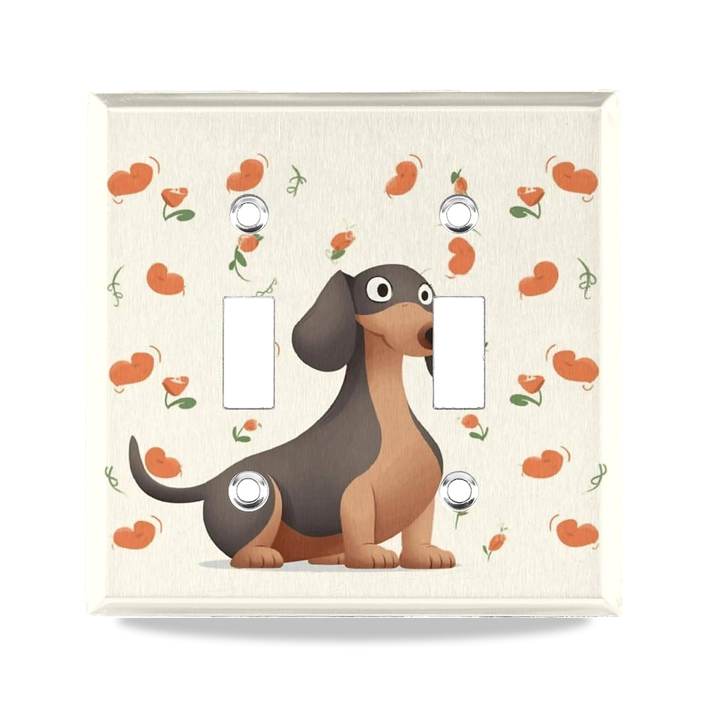 صورة منتج لوحة حائط للمنافذ الكهربائية، اغطية منافذ مزدوجة بتصميم عبارة I Love My Dog Dachshunds، غطاء مفتاح الضوء - كود الصنف reemco-2027-1779727 - ماركة يباع من خلال reemco - توريد وتصوير حصري لشركة ريمكو القابضة السعودية