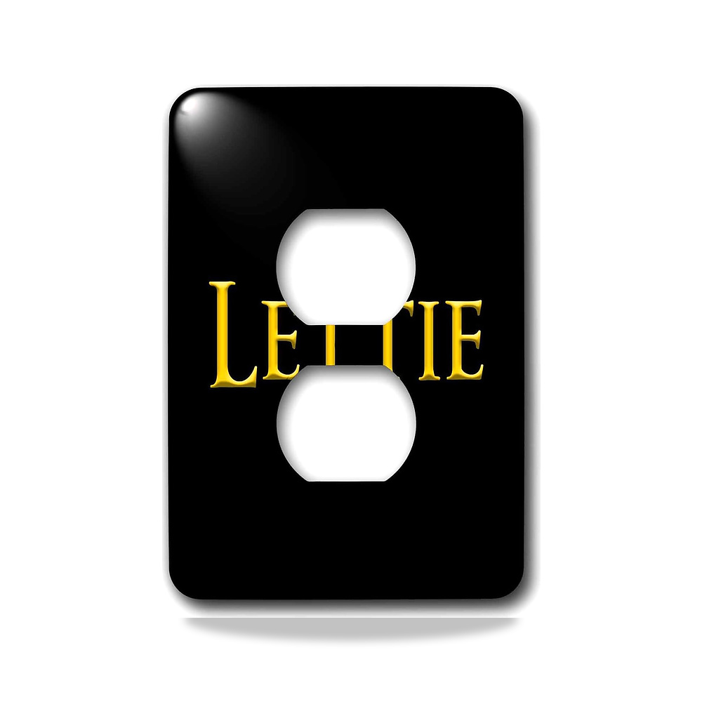 صورة منتج 3D روز Lettie beautiful girl baby American name. Yellow on black هدية حلية 2 قابس غطاء 3دي روز - كود الصنف reemco-2027-1780349 - ماركة يباع من خلال reemco - توريد وتصوير حصري لشركة ريمكو القابضة السعودية