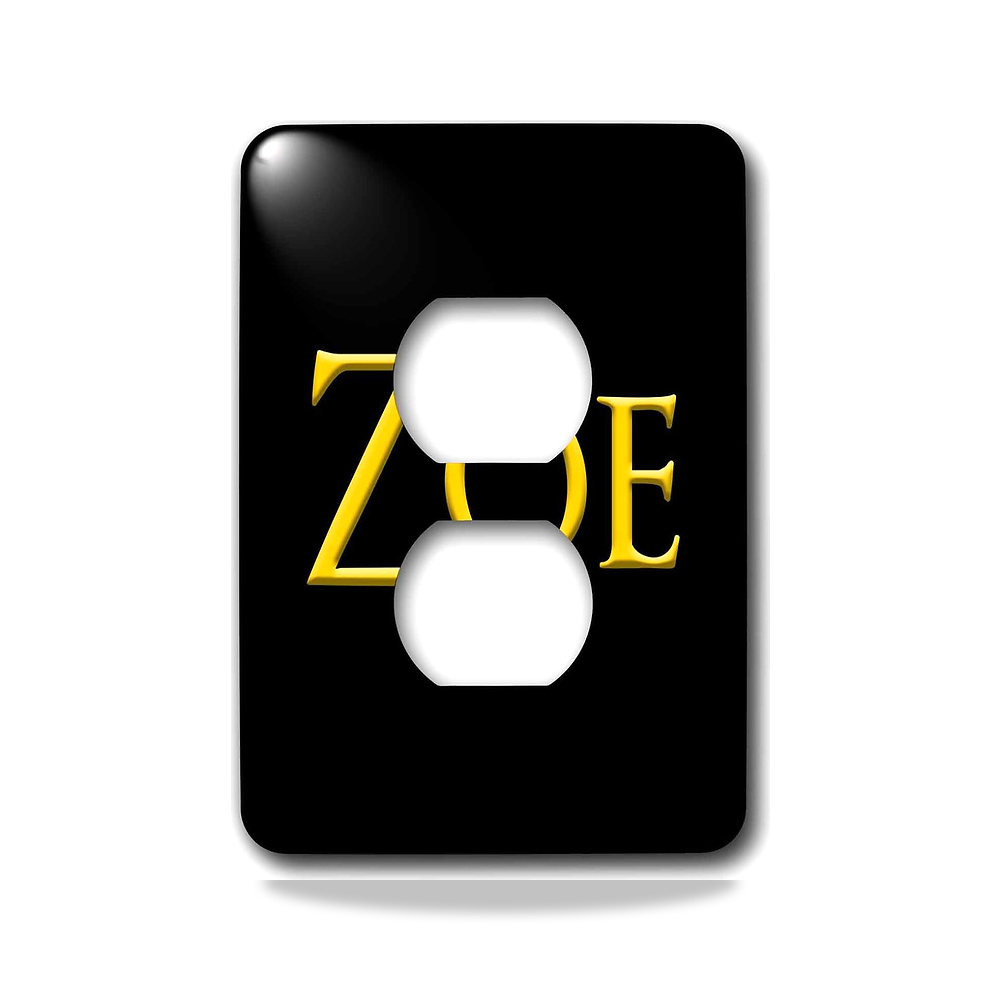 صورة منتج 3D روز Zoe Favored girl baby name in the USA. أصفر على أسود أنيق هدية 2 قابس غطاء منفذ 3دي روز - كود الصنف reemco-2027-1780350 - ماركة يباع من خلال reemco - توريد وتصوير حصري لشركة ريمكو القابضة السعودية