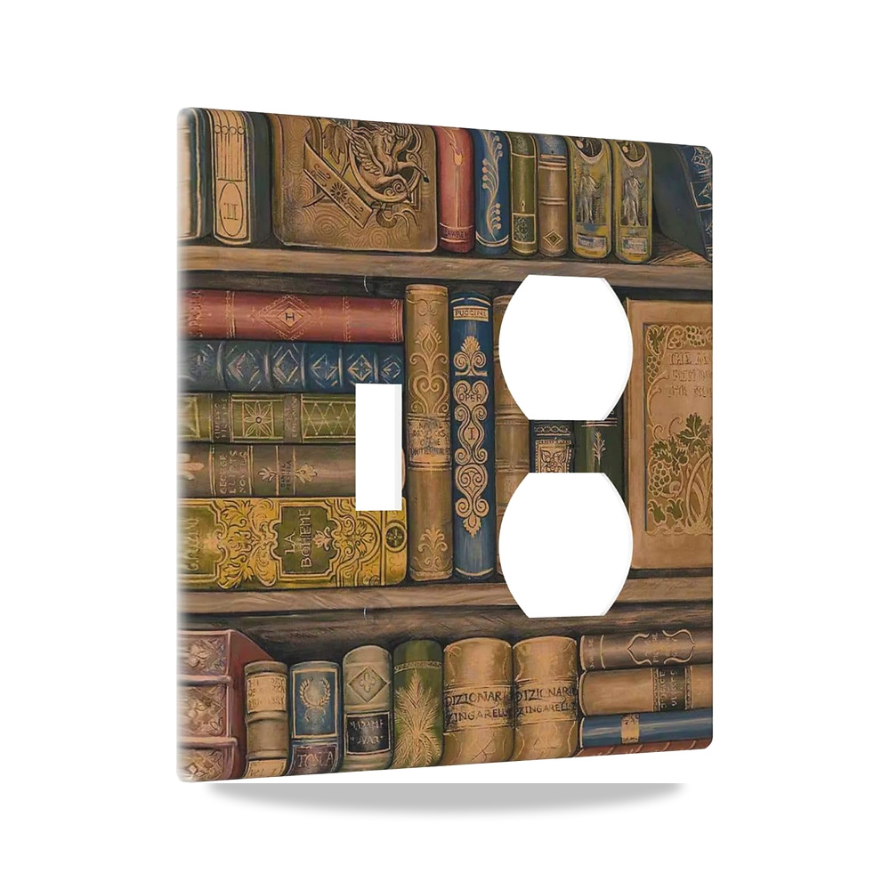 صورة منتج ارفف كتب رترو 1 مبدل/1 منفذ مزدوج غطاء لوحة حائط ديكورية مفتاح اضاءة 2 مفاتيح كهربائية للمطبخ والحمام وديكور - كود الصنف reemco-2027-1780497 - ماركة يباع من خلال reemco - توريد وتصوير حصري لشركة ريمكو القابضة السعودية