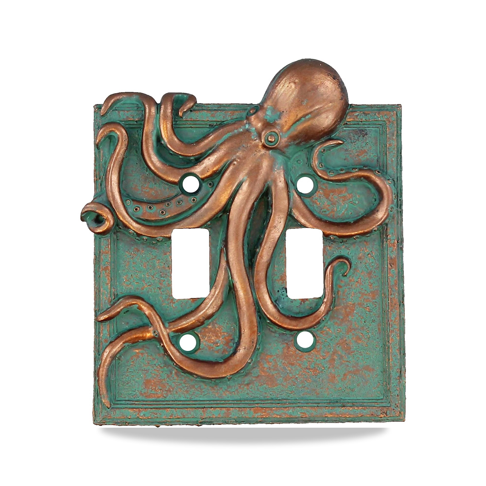 صورة منتج لوحة حائط بغطاء كهربائي من النحاس العلوي بتصميم الأخطبوط / Kraken باللون البرونزي/فيرديجريس – مفتاح واحد - كود الصنف reemco-2027-1781442 - ماركة يباع من خلال reemco - توريد وتصوير حصري لشركة ريمكو القابضة السعودية