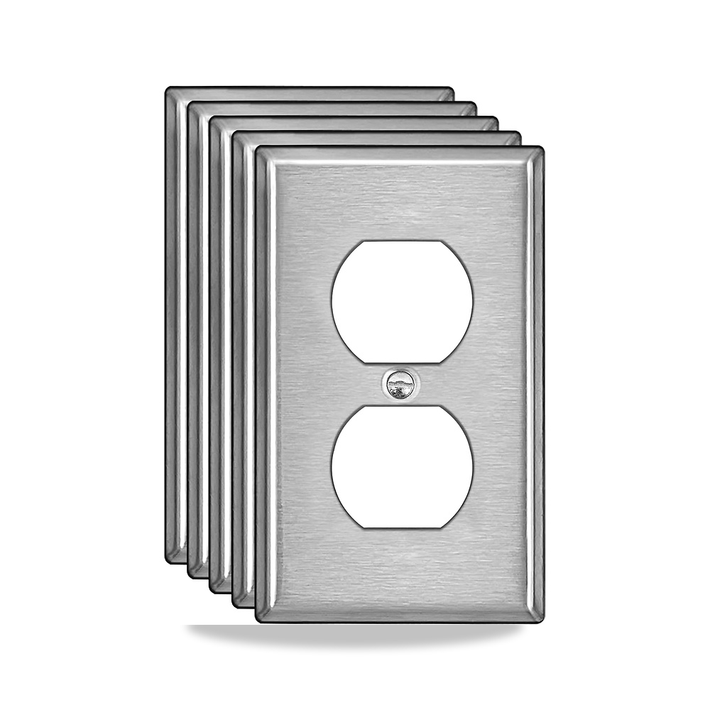 صورة منتج بيستن [5 عبوات] لوحة حائط معدنية مزدوجة 1 جانج، منفذ وغطاء مفتاح من الستانلس ستيل المقاوم للتاكل، درجة - كود الصنف reemco-2027-1781829 - ماركة يباع من خلال reemco - توريد وتصوير حصري لشركة ريمكو القابضة السعودية