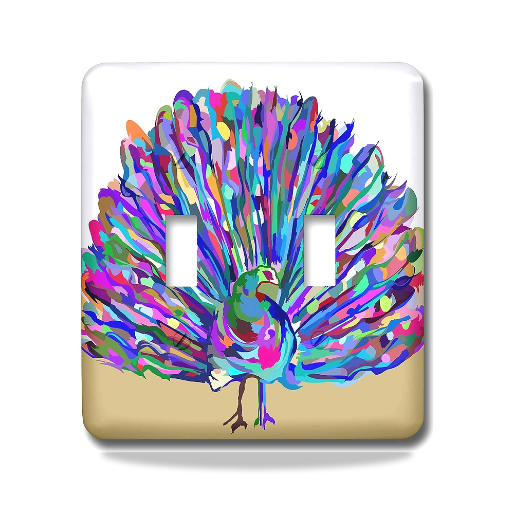صورة منتج 3D روز lsp_255303_2 صورة الطاووس الملون متعدد الألوان على مفتاح تبديل تان 3دي روز – المادة معدن – اللون بيج/متعدد الألوان - كود الصنف reemco-2027-1782786 - ماركة يباع من خلال reemco - توريد وتصوير حصري لشركة ريمكو القابضة السعودية