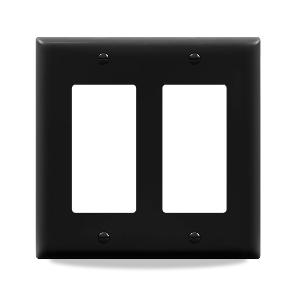 صورة منتج اينيرلايتس 8832-BK 2-Gang Decorator/GFCI Rocker Wall Plate حجم قياسي، بولي كربونات غير قابل للكسر، اسود - كود الصنف reemco-2027-1783233 - ماركة يباع من خلال reemco - توريد وتصوير حصري لشركة ريمكو القابضة السعودية
