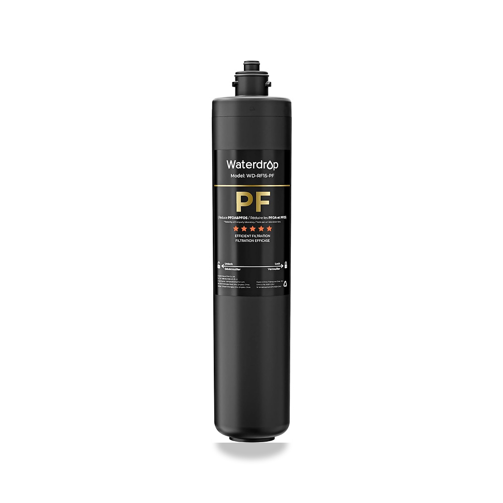 صورة منتج ووتر دروب خرطوشة فلتر بديلة RF15-PF لفلتر مياه تحت الحوض 15UA-PF تقلل من الرطوبة والكلور والطعم السيئ - كود الصنف reemco-2027-1788593 - ماركة يباع من خلال reemco - توريد وتصوير حصري لشركة ريمكو القابضة السعودية