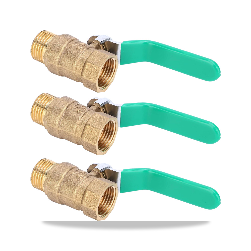 صورة منتج كريفوكت صمام كروي من 3 قطع من النحاس السميك لانظمة المياه والغاز، متين والغاز المنزلية G1/2 انش، خيوط ذكر - كود الصنف reemco-2027-1792422 - ماركة يباع من خلال reemco - توريد وتصوير حصري لشركة ريمكو القابضة السعودية