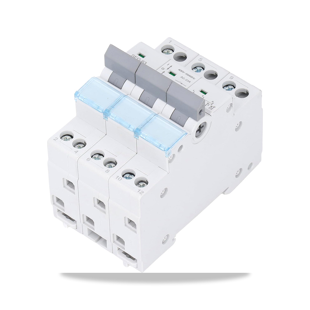 صورة منتج مينغزهي مفتاح عازل تيار مستمر عالي الاداء 3P 63A 400V – لتطبيقات المصفوفة الكهروضوئية – تصميم موديل SEG-63 - كود الصنف reemco-2027-1800176 - ماركة يباع من خلال reemco - توريد وتصوير حصري لشركة ريمكو القابضة السعودية