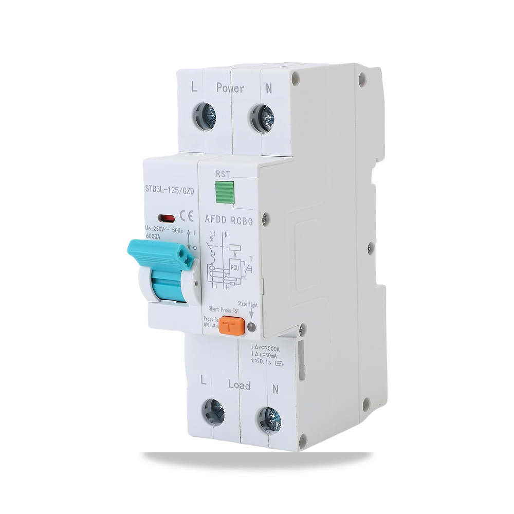 صورة منتج اسيكسيكس قاطع دائرة كهربائية مصغر 1P+N AFDD RCBO RCCB مع حماية من الاخطاء القوس الزائد موديل STB3L-125/GZD - كود الصنف reemco-2027-1802303 - ماركة يباع من خلال reemco - توريد وتصوير حصري لشركة ريمكو القابضة السعودية