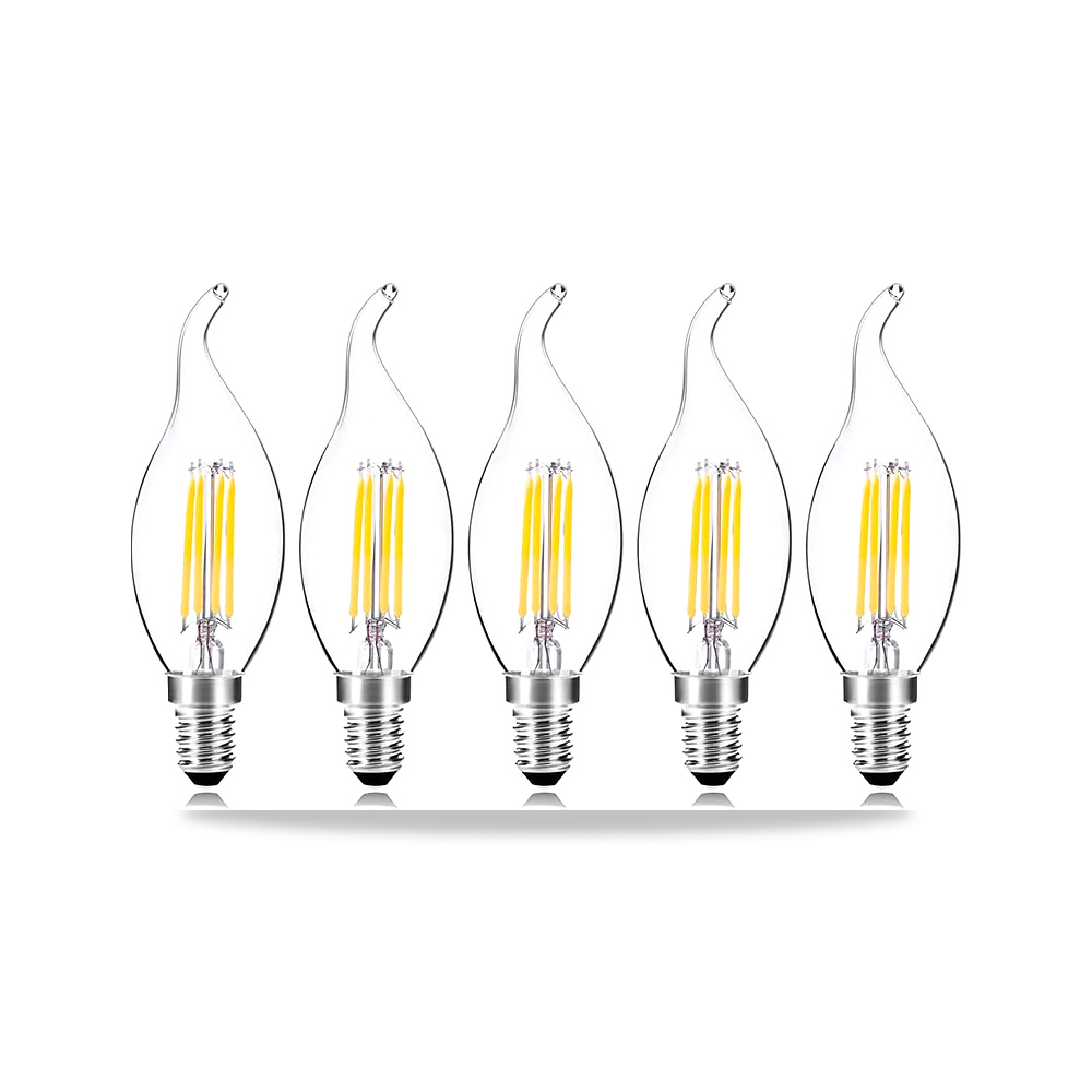 صورة منتج مصباح LED E14، شمعة LED بطرف لهب E14، 40 واط يعادل C35 4 واط 2700 كلفن ابيض دافئ، ثريا موفرة للطاقة للسقف - كود الصنف reemco-2027-1802592 - ماركة يباع من خلال reemco - توريد وتصوير حصري لشركة ريمكو القابضة السعودية