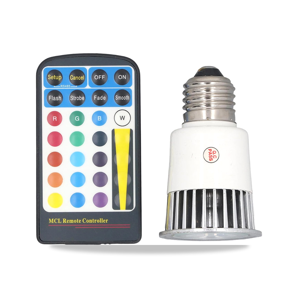 صورة منتج موريليان مصباح ملون 5 واط مع جهاز تحكم عن بعد بمقبس E27، اضاءة LED RGB سطوع قابل للتعديل وتغيير اللون للمنزل - كود الصنف reemco-2027-1802930 - ماركة يباع من خلال reemco - توريد وتصوير حصري لشركة ريمكو القابضة السعودية