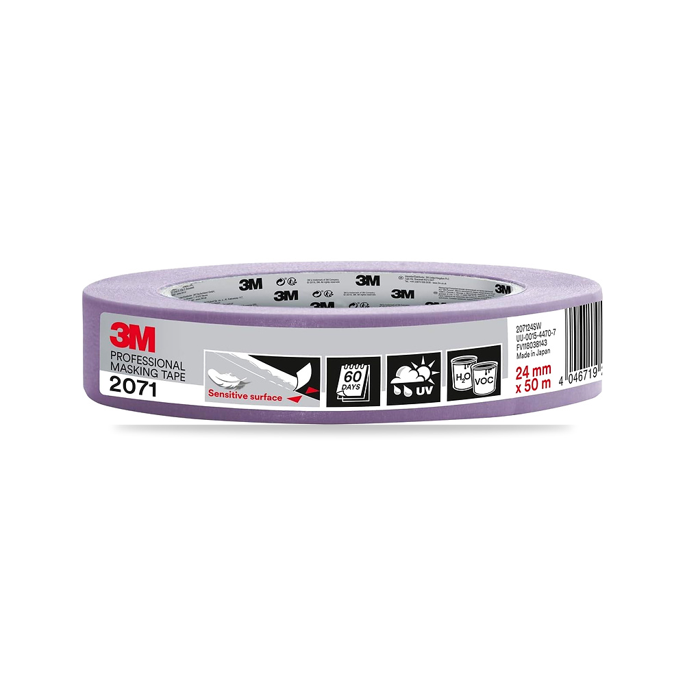 صورة منتج 3M شريط لاصق 2071 للاسطح الحساسة، تثبيت منخفض، للاستخدام الداخلي والخارجي، 24 ملم × 50 متر - كود الصنف reemco-2027-1805348 - ماركة يباع من خلال reemco - توريد وتصوير حصري لشركة ريمكو القابضة السعودية
