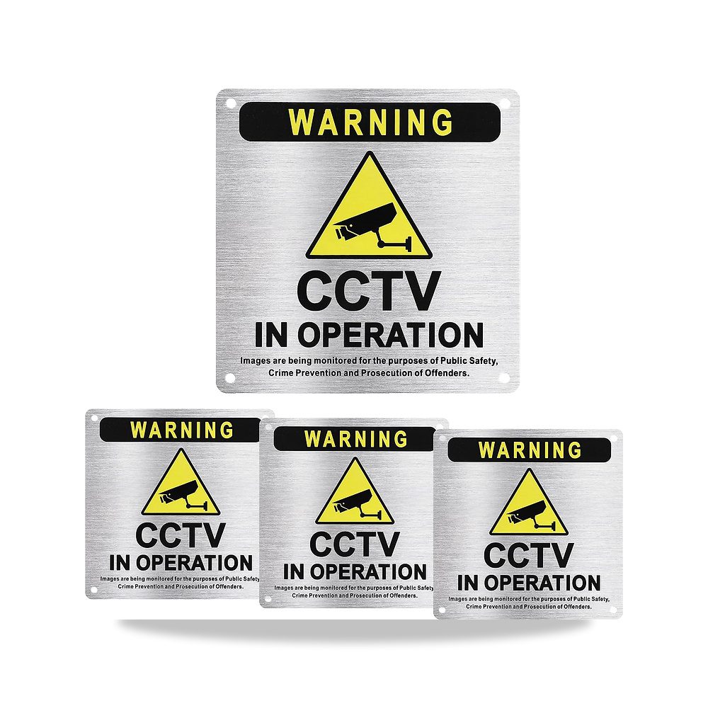 صورة منتج لافتة تحذير CCTV in Operation ذاتية اللصق، 4 قطع لافتات من الالومنيوم 5.9 × 5.9 انش، كاميرا مراقبة للمتجر - كود الصنف reemco-2027-1815876 - ماركة يباع من خلال reemco - توريد وتصوير حصري لشركة ريمكو القابضة السعودية