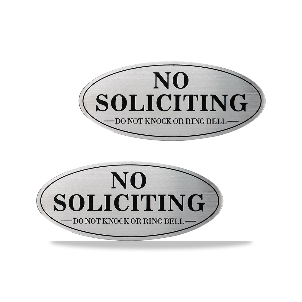 صورة منتج كازوتير لافتة بعبارة «No Soliciting» من قطعتين من معدن الالومنيوم ذاتي اللصق «Do Not Knock or Ring Bell» - كود الصنف reemco-2027-1815878 - ماركة يباع من خلال reemco - توريد وتصوير حصري لشركة ريمكو القابضة السعودية