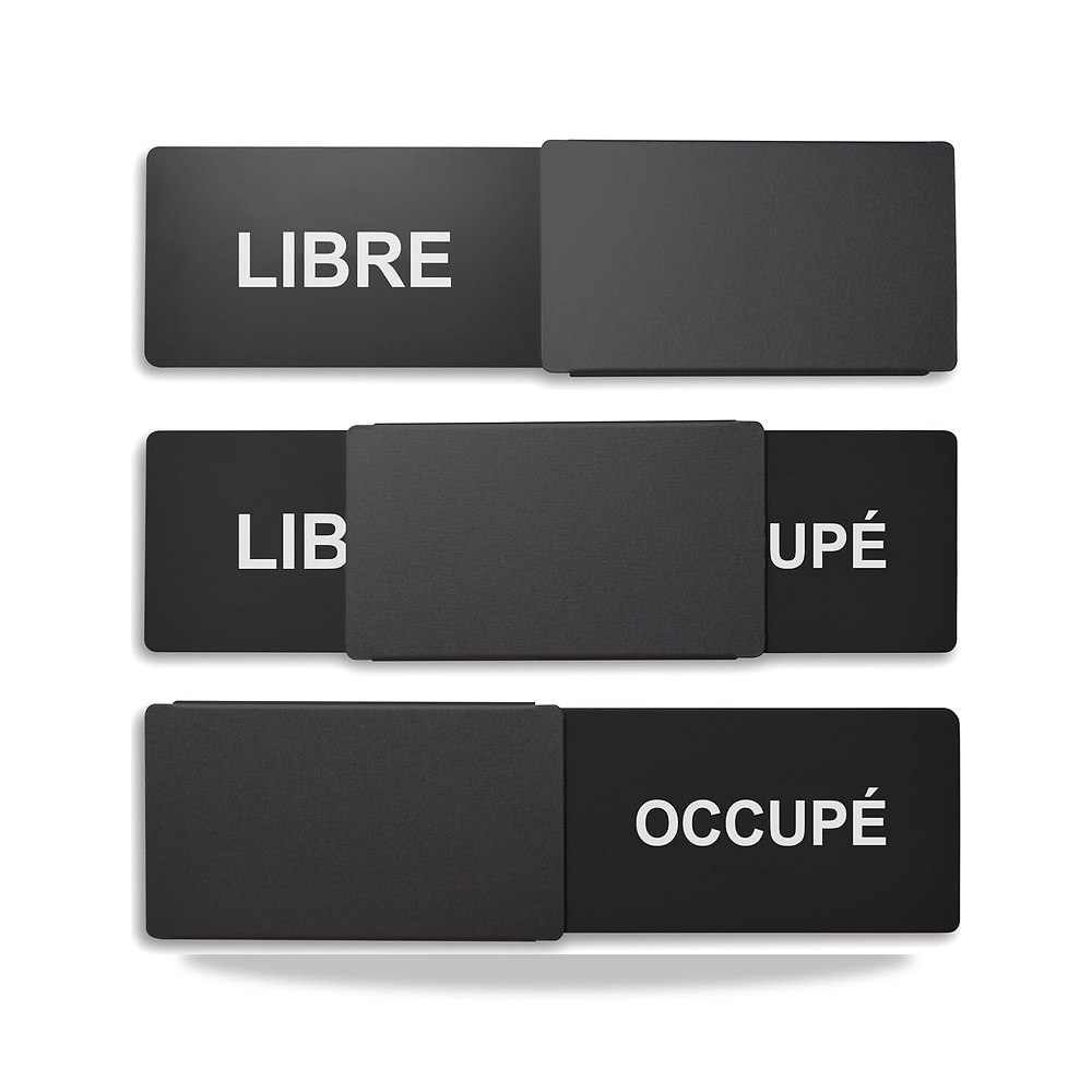صورة منتج نمط لافتة حرة/محتلة: Libre/Occupé (أسود) 175 × 50 ملم – تصميم صنع في المانيا – نص محفور – بدون اطار مع منزلق - كود الصنف reemco-2027-1815987 - ماركة يباع من خلال reemco - توريد وتصوير حصري لشركة ريمكو القابضة السعودية