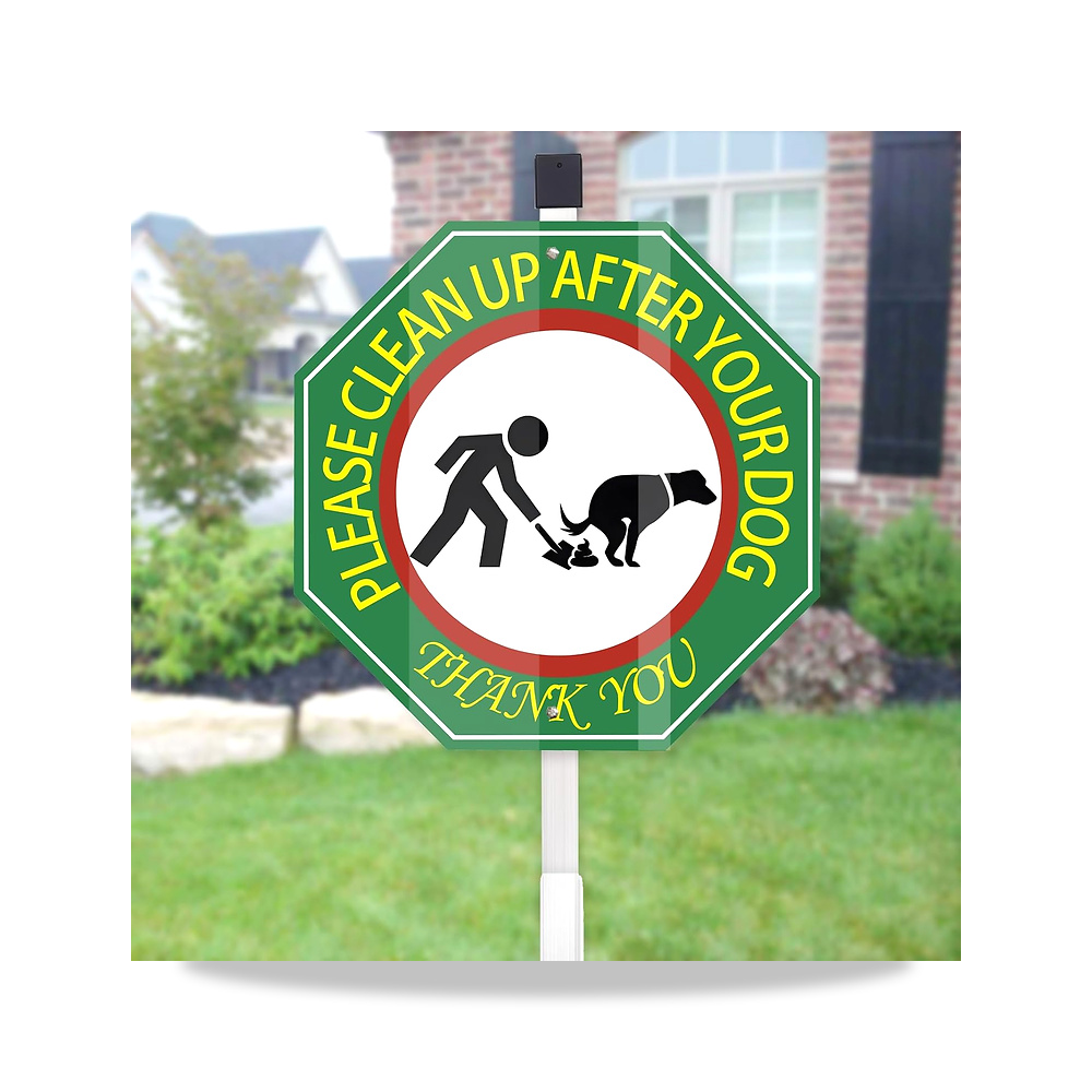 صورة منتج لافتة بعبارة Please Clean Up After Your Dog مقاس 10 انش × 28 انش مع وتد – ديكور ساحة المنزل، الومنيوم معدني - كود الصنف reemco-2027-1816025 - ماركة يباع من خلال reemco - توريد وتصوير حصري لشركة ريمكو القابضة السعودية