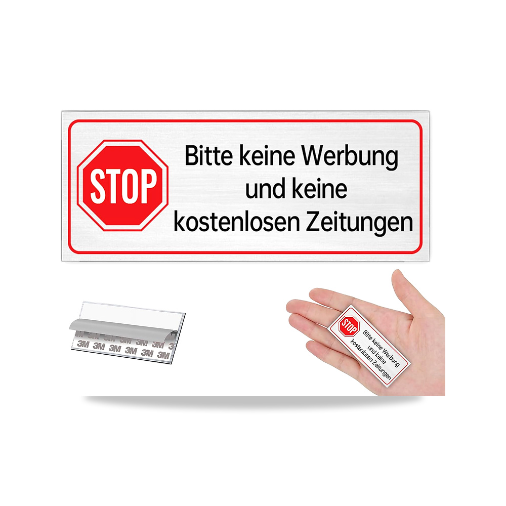صورة منتج لافتة لاصقة ذاتية اللصق بعبارة «Stop Bitte keine Werbung und kostenlose Zeitung» من كيه كاتسي، قطعة واحدة - كود الصنف reemco-2027-1816062 - ماركة يباع من خلال reemco - توريد وتصوير حصري لشركة ريمكو القابضة السعودية