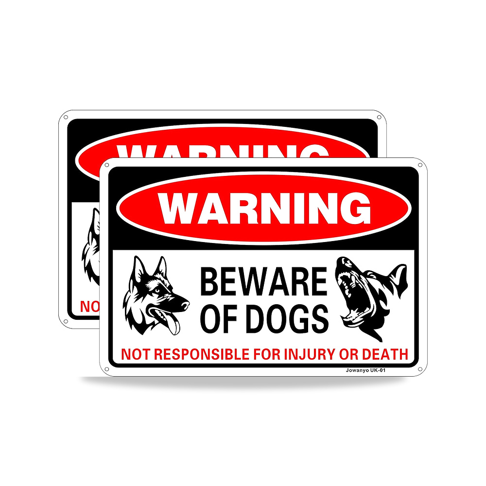 صورة منتج بيفسينول ايه لافتة تحذير بعبارة «Beware of Dog» مقاس 20 × 30 سم، مصنوعة من الالومنيوم العاكس، عبوة من قطعتين - كود الصنف reemco-2027-1816070 - ماركة يباع من خلال reemco - توريد وتصوير حصري لشركة ريمكو القابضة السعودية