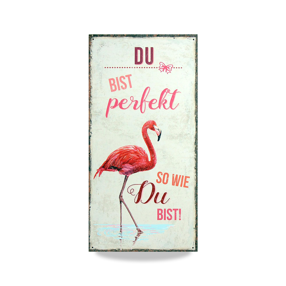 صورة منتج لافتة ريترو مع قول مضحك “Du bist perfekt, so wie du – als Geschenkidee für Geburtstag Weihnachten 20×40 سم - كود الصنف reemco-2027-1816136 - ماركة يباع من خلال reemco - توريد وتصوير حصري لشركة ريمكو القابضة السعودية