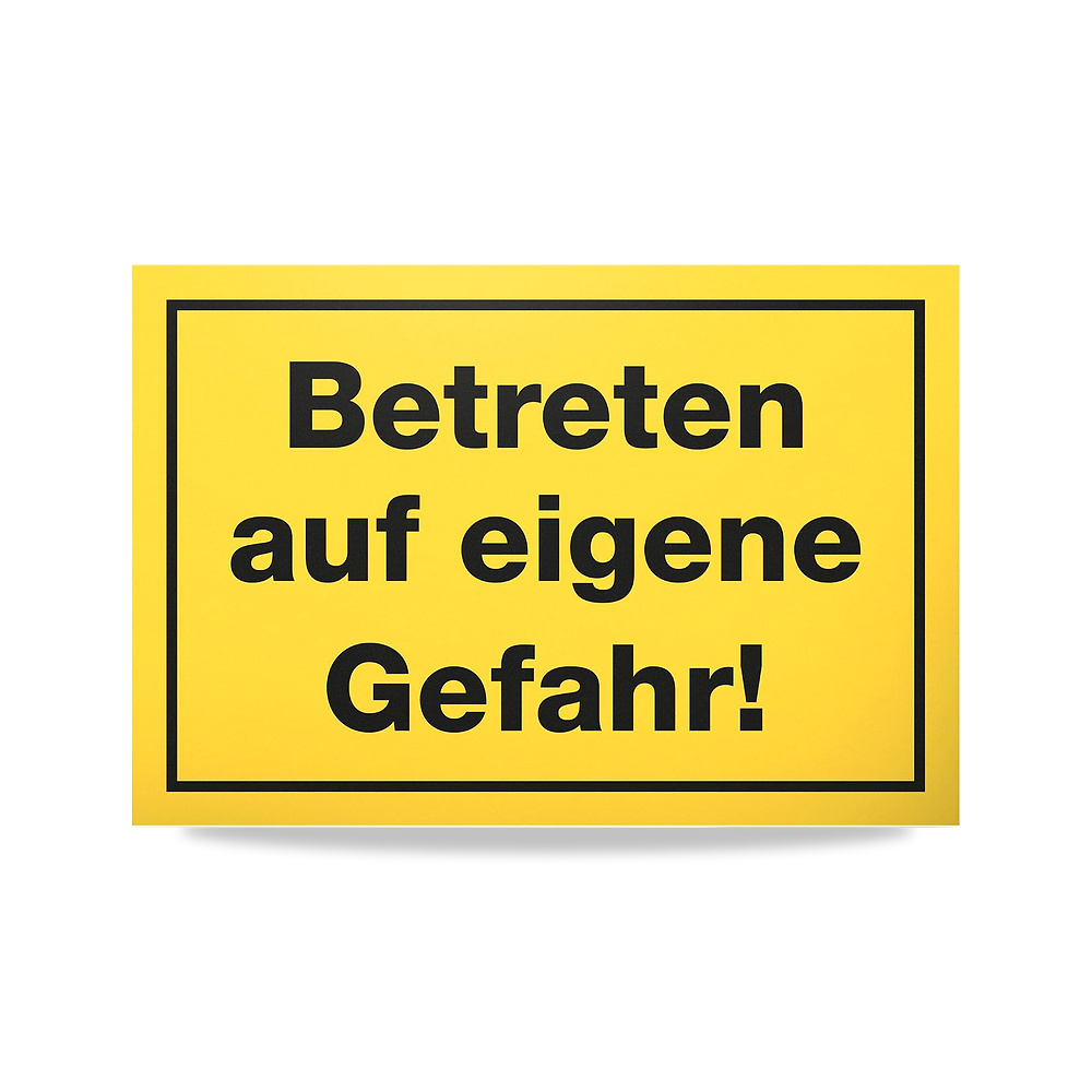 صورة منتج لافتة بلاستيكية بعبارة مضحكة «Betreten auf eigene Gefahr» مقاس 30 × 20 سم من دانكي دير، باب الملاحظات، هدية - كود الصنف reemco-2027-1816252 - ماركة يباع من خلال reemco - توريد وتصوير حصري لشركة ريمكو القابضة السعودية