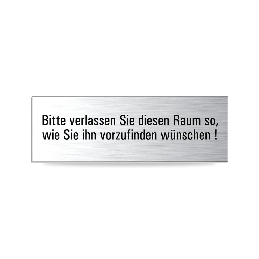صورة منتج لافتة باب رقم 25091-S “Bitte Raum sauber verlassen [German Language] 240 × 80 ملم من الالومنيوم والستانلس - كود الصنف reemco-2027-1816270 - ماركة يباع من خلال reemco - توريد وتصوير حصري لشركة ريمكو القابضة السعودية
