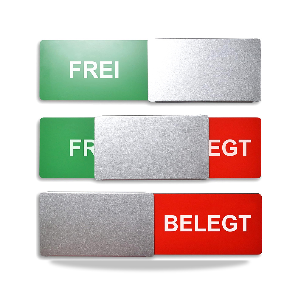 صورة منتج لافتة حرة/محتلة: “FREI/BELEGT” 175 × 50 ملم – تصميم صنع في المانيا – حروف محفورة – بدون اطار مع منزلق معدني - كود الصنف reemco-2027-1816275 - ماركة يباع من خلال reemco - توريد وتصوير حصري لشركة ريمكو القابضة السعودية
