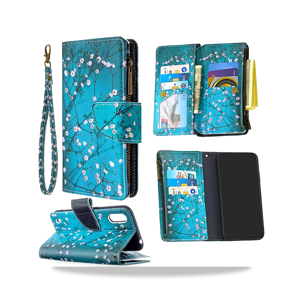 صورة منتج جراب محفظة بسحاب, زهرة البرقوق, Samsung Galaxy A10 انجوي كيس – المادة Faux Leather – المادة الرئيسية جلد PU + TPU. - كود الصنف reemco-2027-1816423 - ماركة يباع من خلال reemco - توريد وتصوير حصري لشركة ريمكو القابضة السعودية