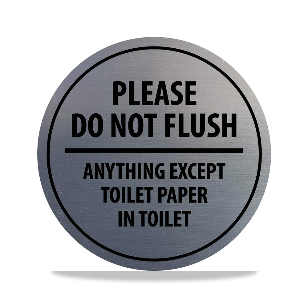صورة منتج ساينز باي ليتا لافتة ورقية بعبارة «Please do Flush Anything Except Toilet Paper (فضي مصقول) – مقاس S - كود الصنف reemco-2027-1816458 - ماركة يباع من خلال reemco - توريد وتصوير حصري لشركة ريمكو القابضة السعودية