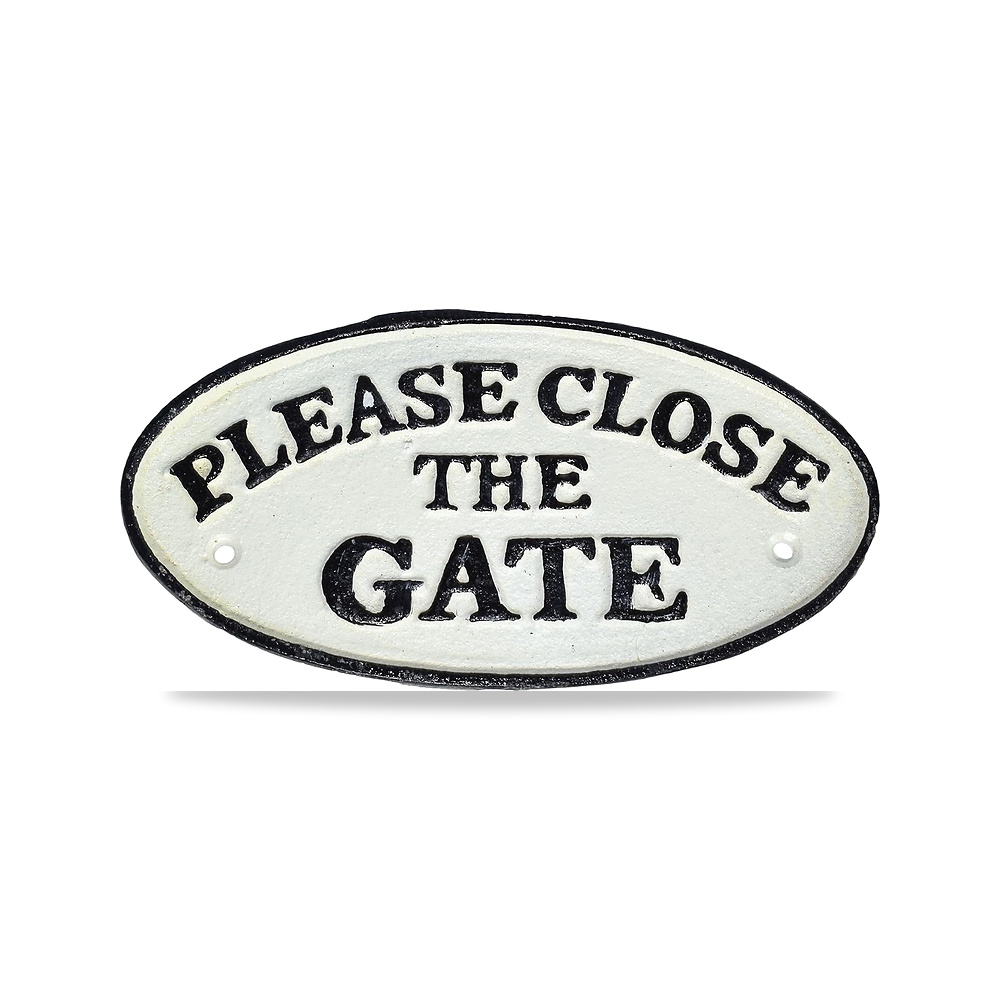 صورة منتج ايه بي تولز لافتة من الحديد المصبوب بعبارة «Please Close the Gate» من الزهر والسور والبوابة والحديقة والمنزل - كود الصنف reemco-2027-1816528 - ماركة يباع من خلال reemco - توريد وتصوير حصري لشركة ريمكو القابضة السعودية