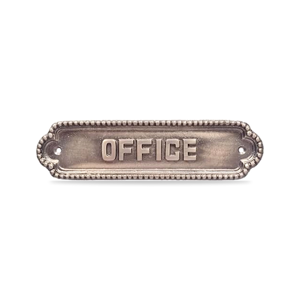 صورة منتج ادوناي هاردوير لافتة باب نحاسية كبيرة بعبارة “OFFICE” – نيكل مصقول عتيق – 190 مم x 50 مم – المادة نحاس أصفر - كود الصنف reemco-2027-1816533 - ماركة يباع من خلال reemco - توريد وتصوير حصري لشركة ريمكو القابضة السعودية