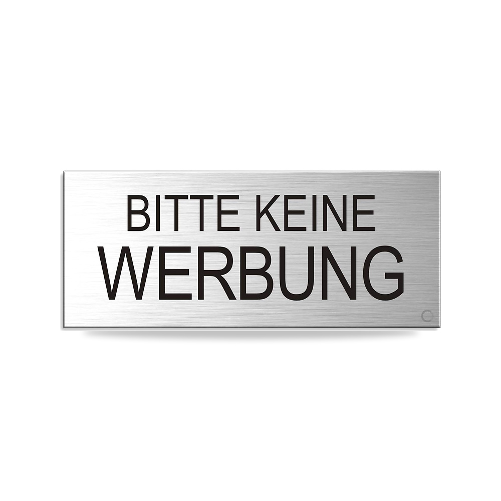 صورة منتج لافتة صندوق حروف من اوففورم ديزاين – Bitte keine Werbung – مظهر من الستانلس ستيل من الالومنيوم – موديل 29013 - كود الصنف reemco-2027-1816542 - ماركة يباع من خلال reemco - توريد وتصوير حصري لشركة ريمكو القابضة السعودية
