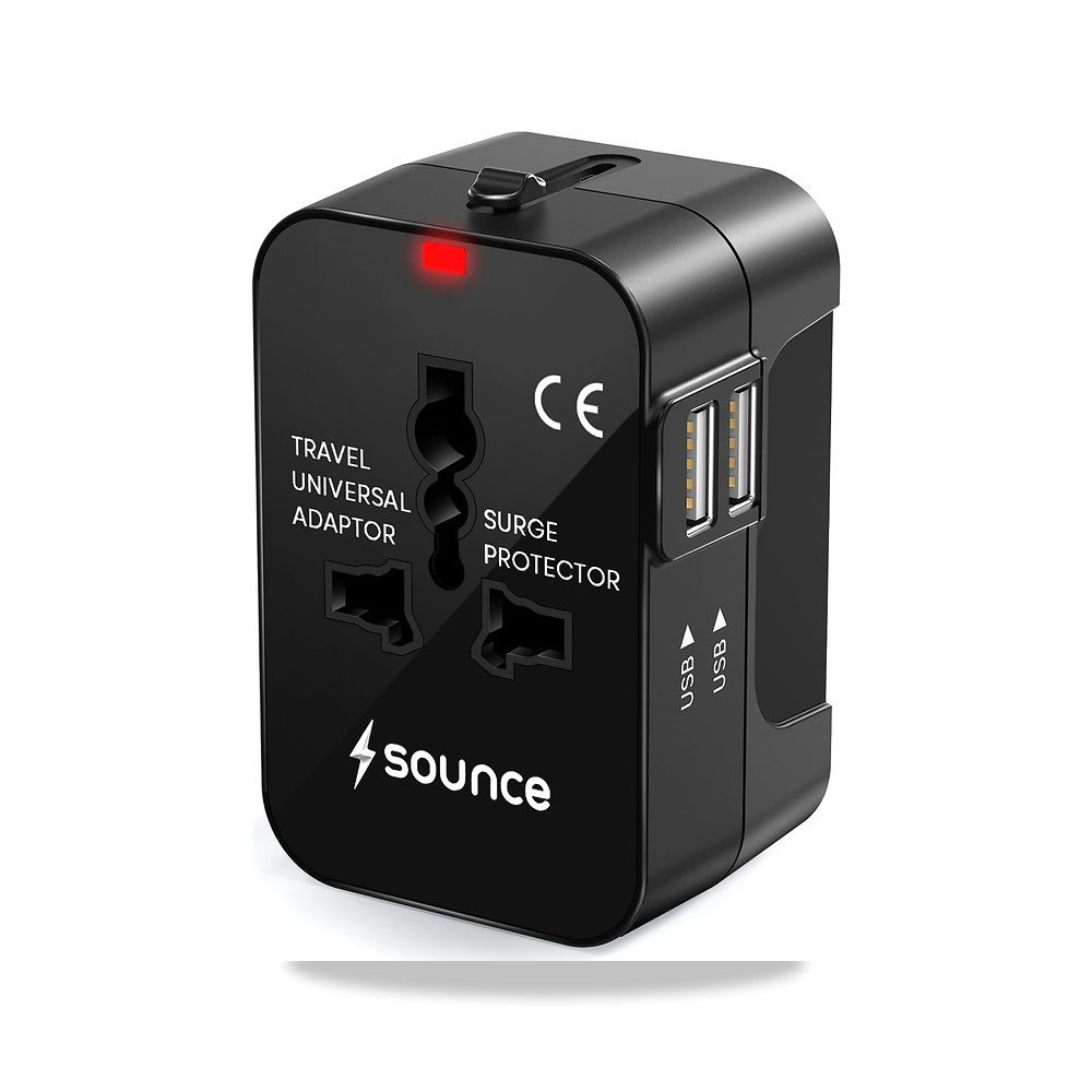 صورة منتج ساونس محول سفر عالمي من وورلد ميت مع منافذ USB مزدوجة، دعم قابس عالمي، نظام ، فيوز امان وهيكل صغير - كود الصنف reemco-2027-1818372 - ماركة يباع من خلال reemco - توريد وتصوير حصري لشركة ريمكو القابضة السعودية