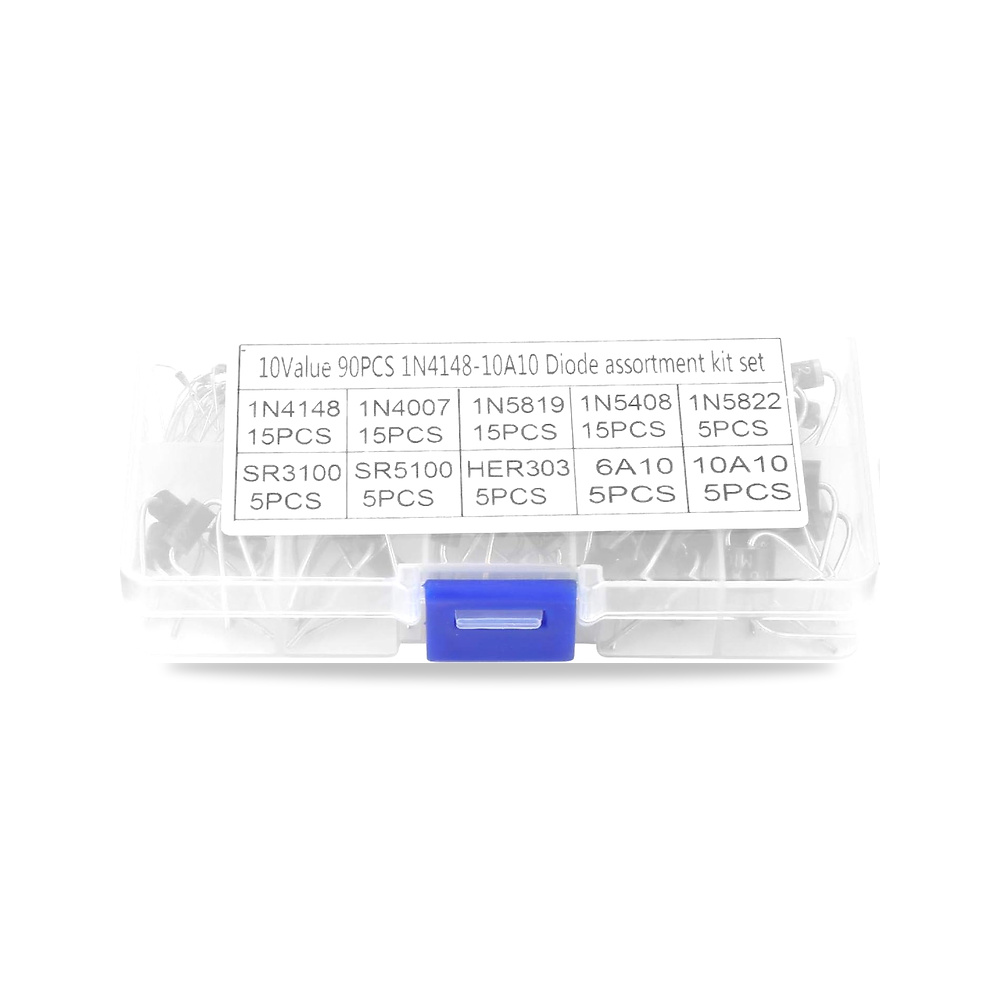 صورة منتج صمام ثنائي تصحيح 1N4148-10A10، 90 قطعة عالية الدقة 10 قيم احترافية لتحويل طاقة التيار المتردد الى تيار مستمر - كود الصنف reemco-2027-1819823 - ماركة يباع من خلال reemco - توريد وتصوير حصري لشركة ريمكو القابضة السعودية
