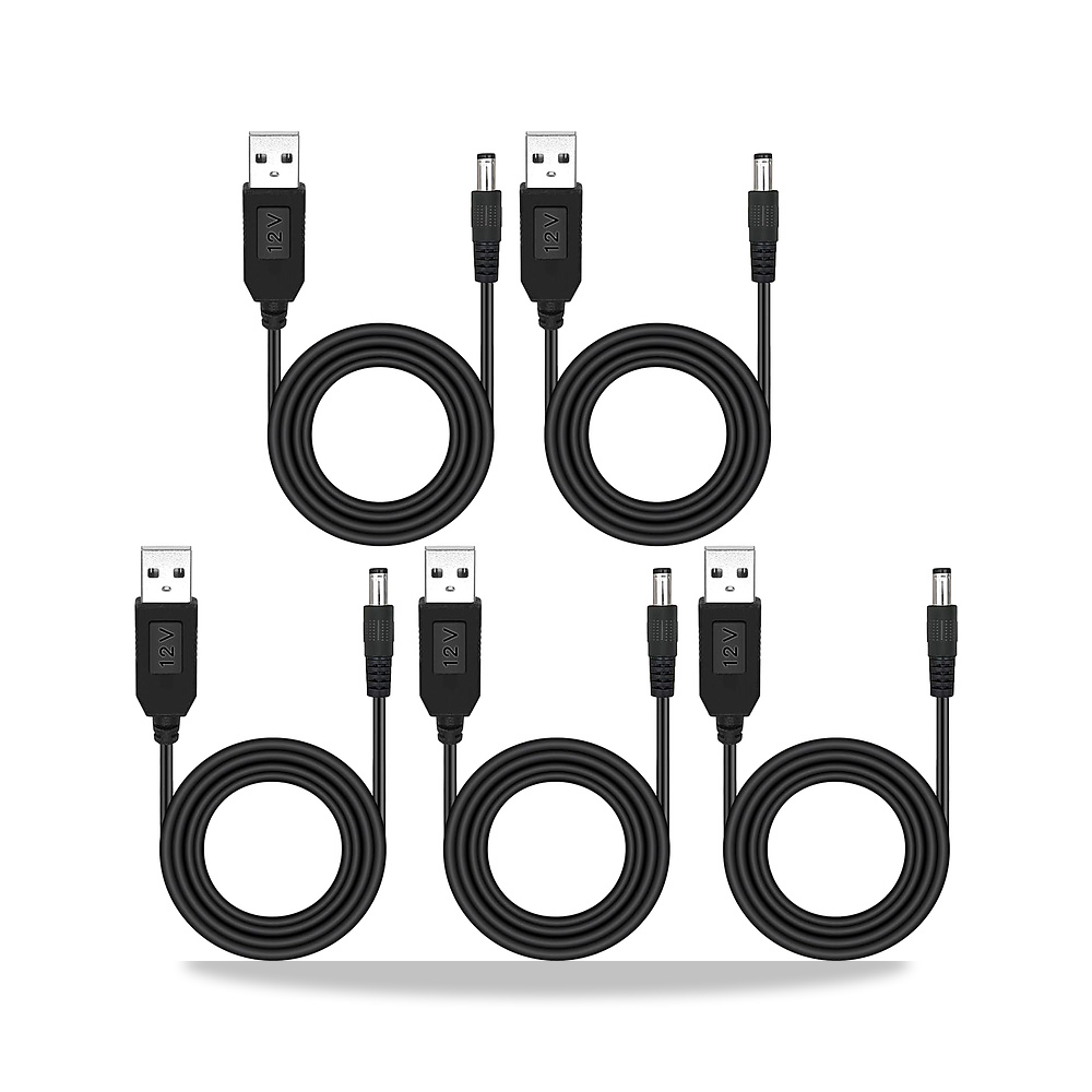 صورة منتج دافوروي كيبل محول امداد طاقة USB، 5 قطع 5 فولت الى 12 فولت USB 2.0 ايه ذكر الى تيار مستمر 5.5 × 2.1 ملم - كود الصنف reemco-2027-1820094 - ماركة يباع من خلال reemco - توريد وتصوير حصري لشركة ريمكو القابضة السعودية