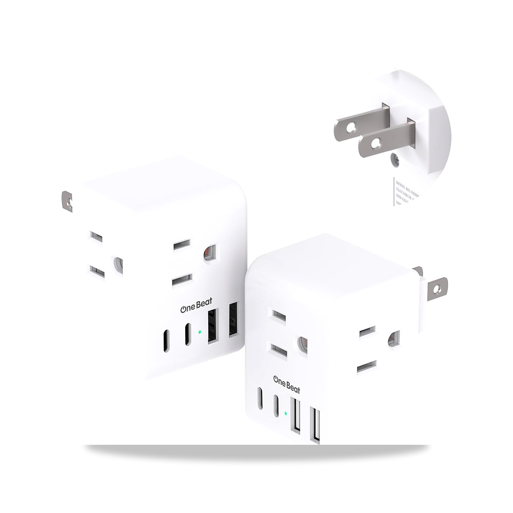 صورة منتج محول قابس امريكي الى ياباني، من شقين الى 3 شقوق مع 3 منافذ تيار متردد و3 USB (1 USB C)، طاقة للسفر من النوع - كود الصنف reemco-2027-1820152 - ماركة يباع من خلال reemco - توريد وتصوير حصري لشركة ريمكو القابضة السعودية